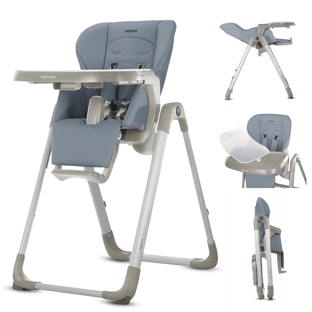 Inglesina My Time Highchair for Babies & Toddlers - Adjustable 4 Heights & 3 Recline Settings, Collapsible, BPA Free, Ea