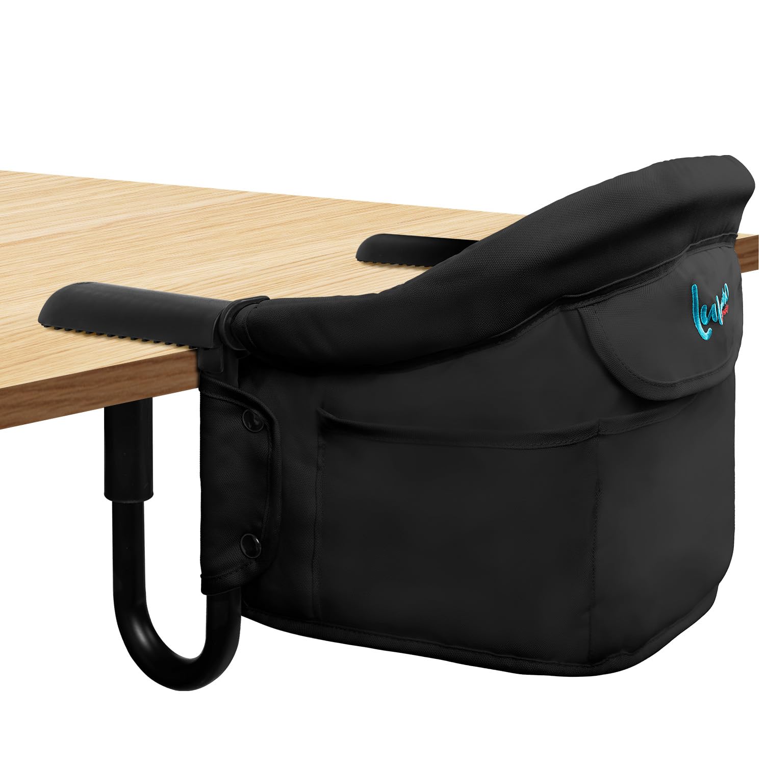 Hook on High Chair: Portable & Foldable High Chair for Babies 6-36 Months | Includes Storage Bag (Black)