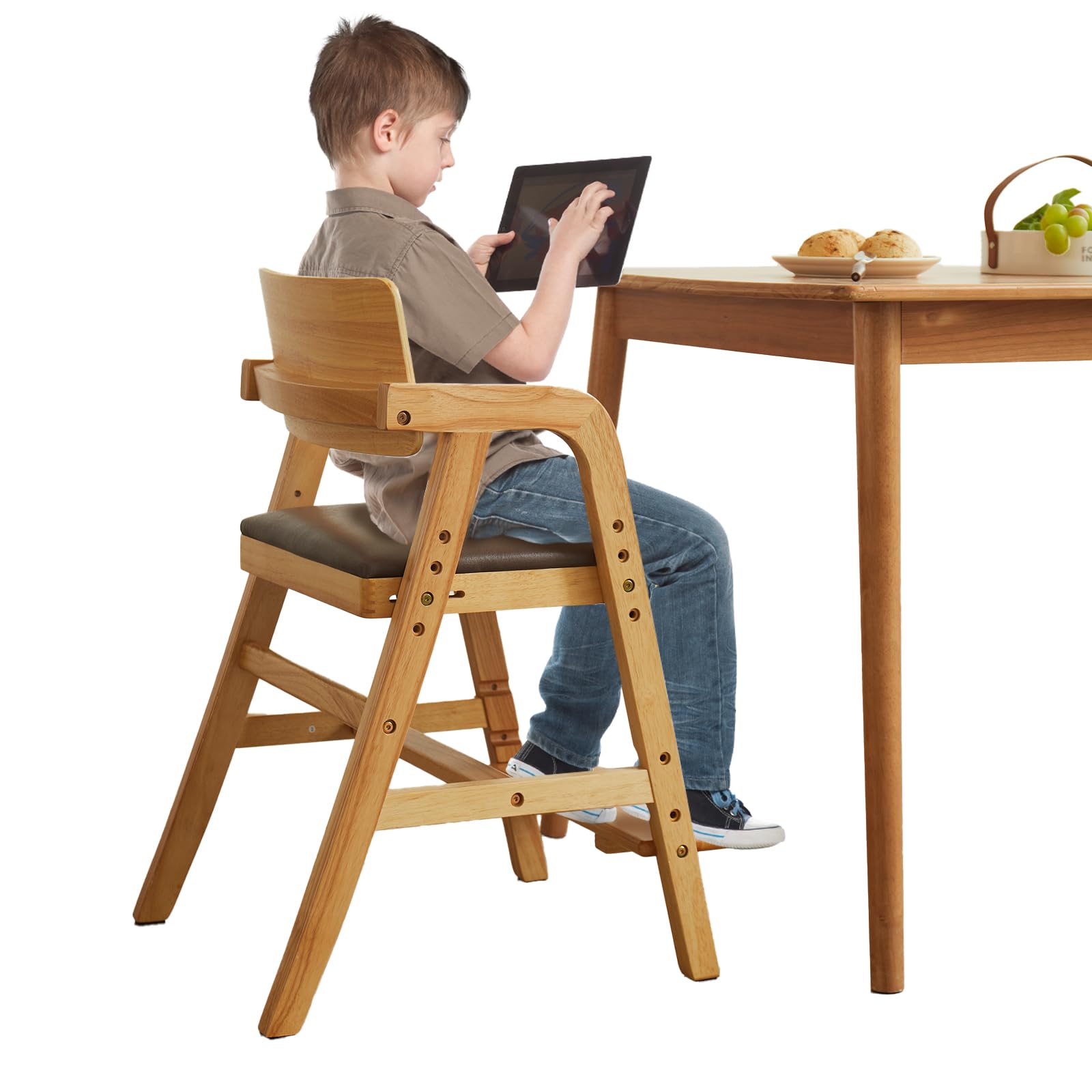 Solid Wood High Chair Grows with Kid for Toddlers Dining
| High Chair for Toddlers Grows with Kid Suitable for Children