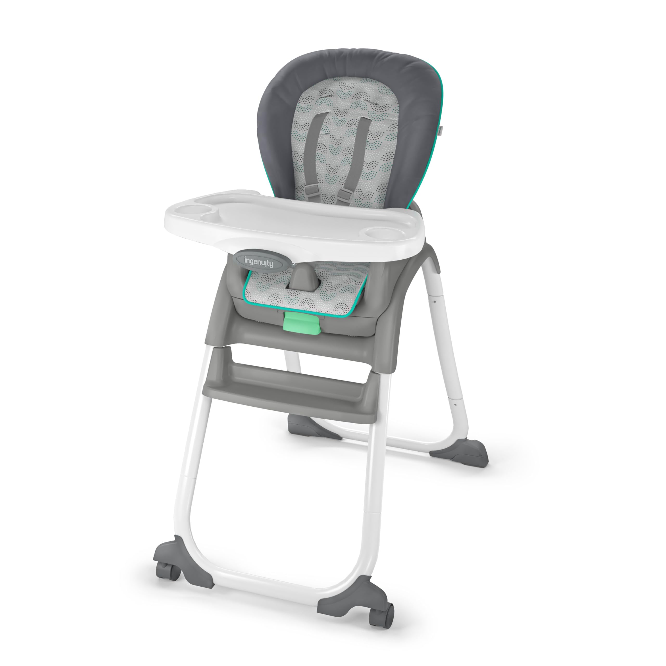Ingenuity Full Course 6-in-1 High Chair - Astro, Baby to 5 Years Old, 6 Convertible Modes, 2 Dishwasher Safe Trays, 1310