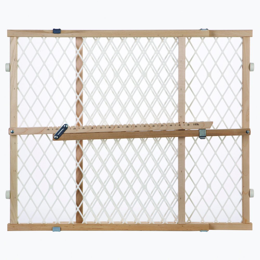 Toddleroo by North States Diamond Mesh Wooden Baby Gate: Safe 26.5" - 42" Wide Pressure Mounted Gate for Doorway. Suitab