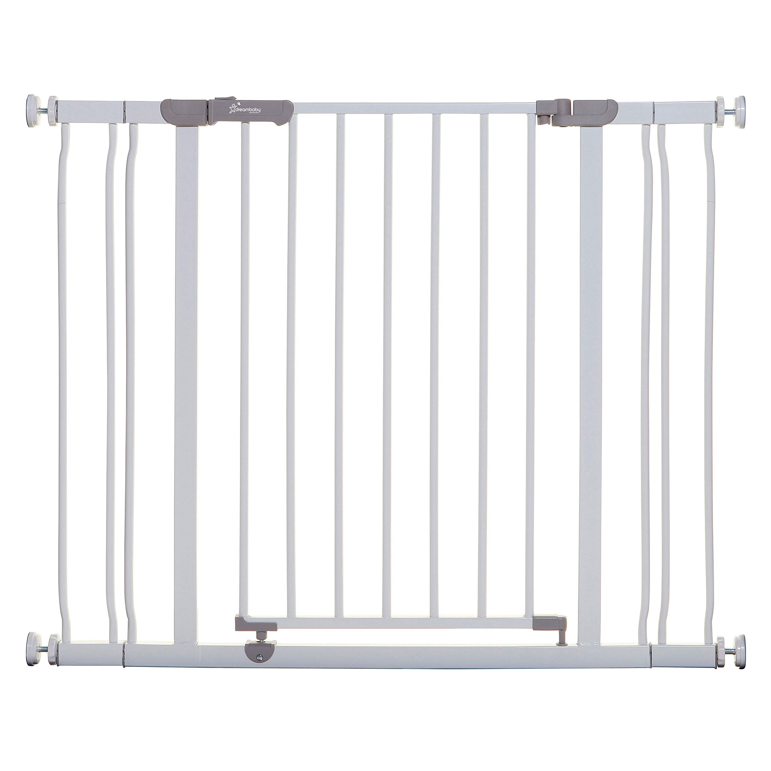 Dreambaby Ava Extra Wide Baby Gate for Stairs and Doorways - Easy to Install - White Dog Gate