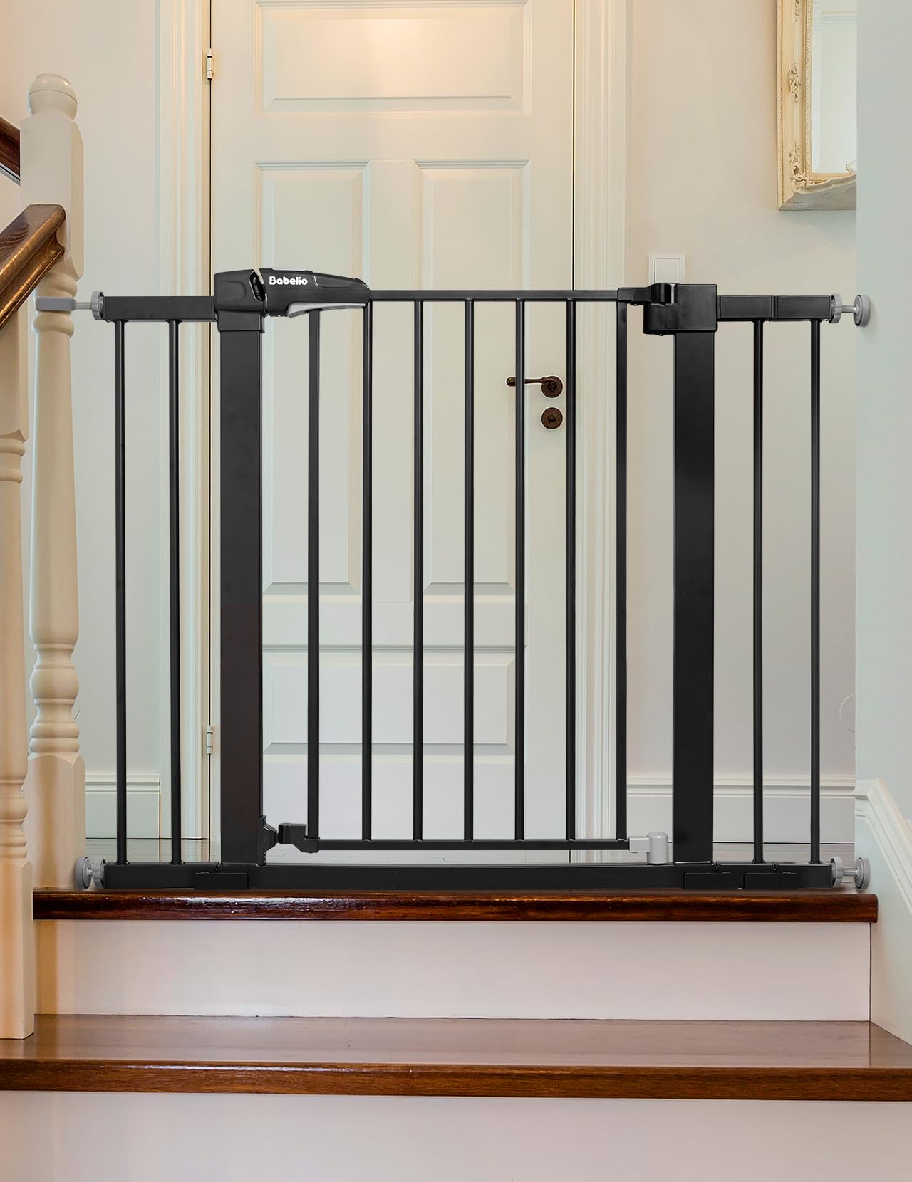 BABELIO Black Auto Close Dog Gate for Doorways and Stairs
BABELIO Easy-Install Pressure Mounted Safety Gate for Child an