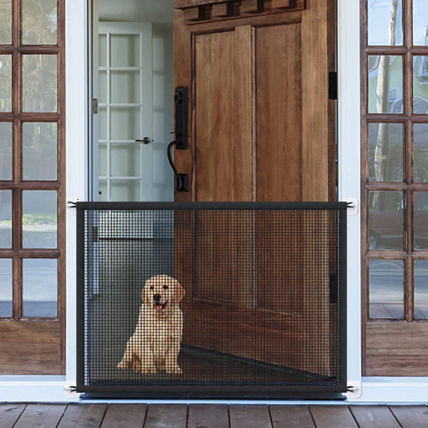Magic Pet Gate for Kids and Pets, Portable Baby Puppy Safety Fence Guard for Stairs and Doorways, Easy Install Anywhere